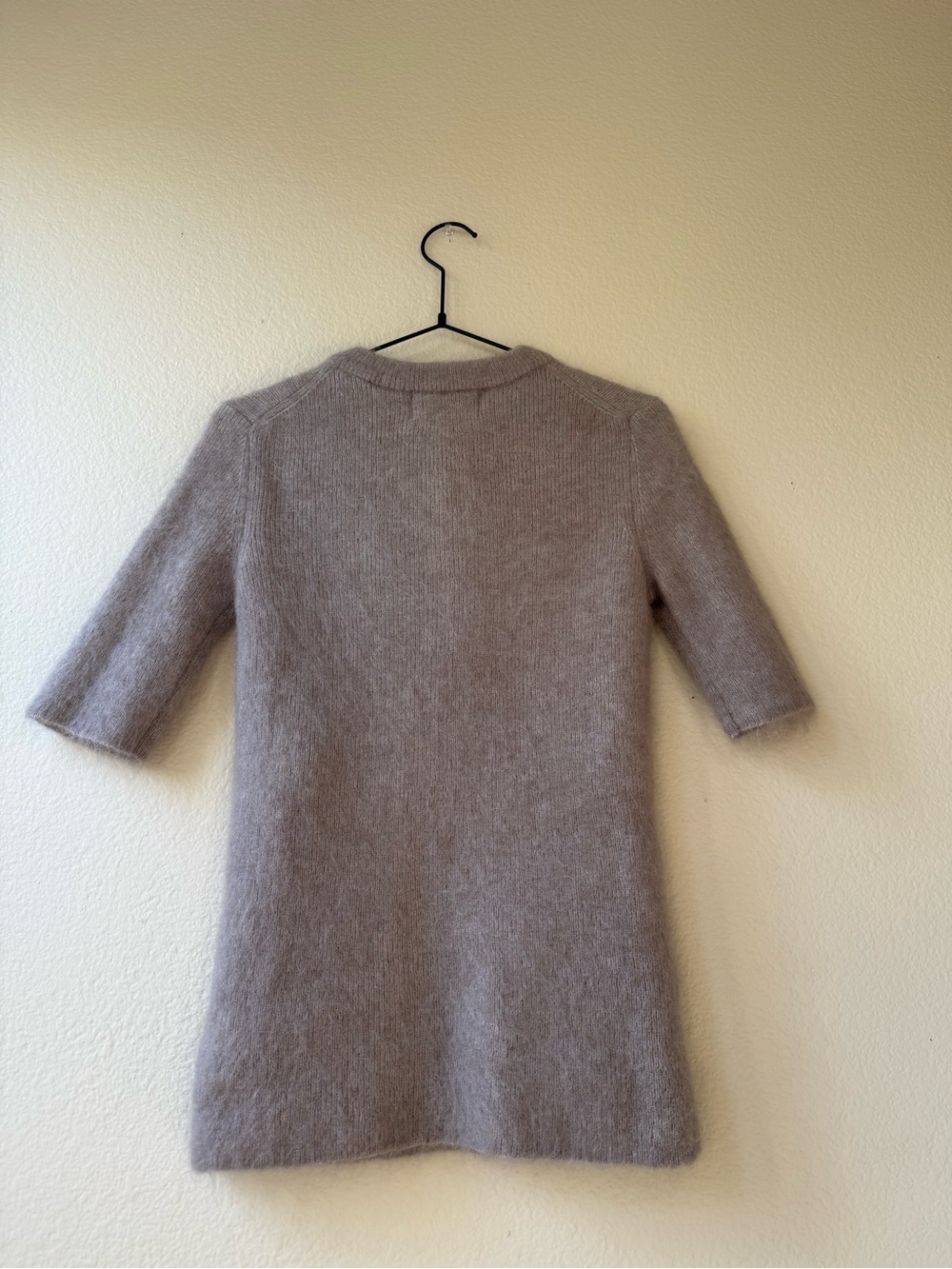 H&M Taupe Crewneck Short-Sleeve Sweater with Pearl Buttons - Picture 6 of 8